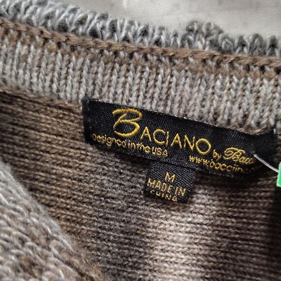 Striped Hooded Poncho with Fringe - Picture 3 of 4